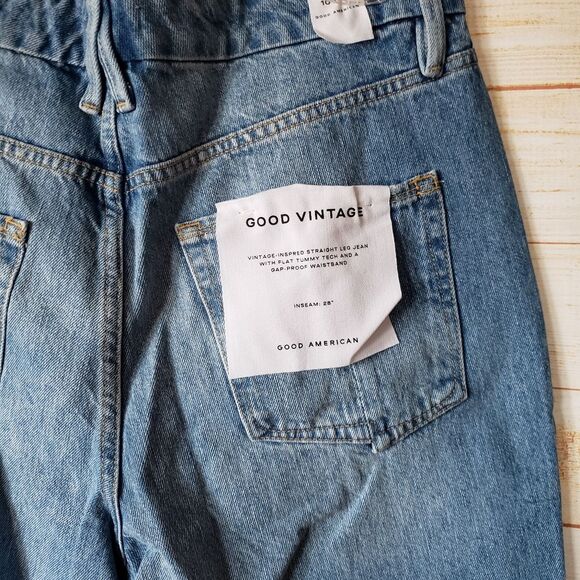 Good American Good Vintage Distressed Raw Hem Denim Jeans Women's Size 10/30 - Picture 4 of 7